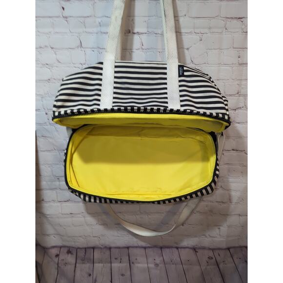 Kate Spade Travel Saturday Weekender Canvas Bag Luggage Striped - Picture 6 of 16